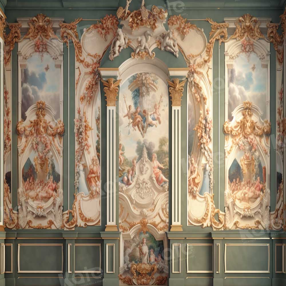 Kate Romantische Retro Wand Grüner Hintergrund von Chain Photography - Kate Backdrop.de