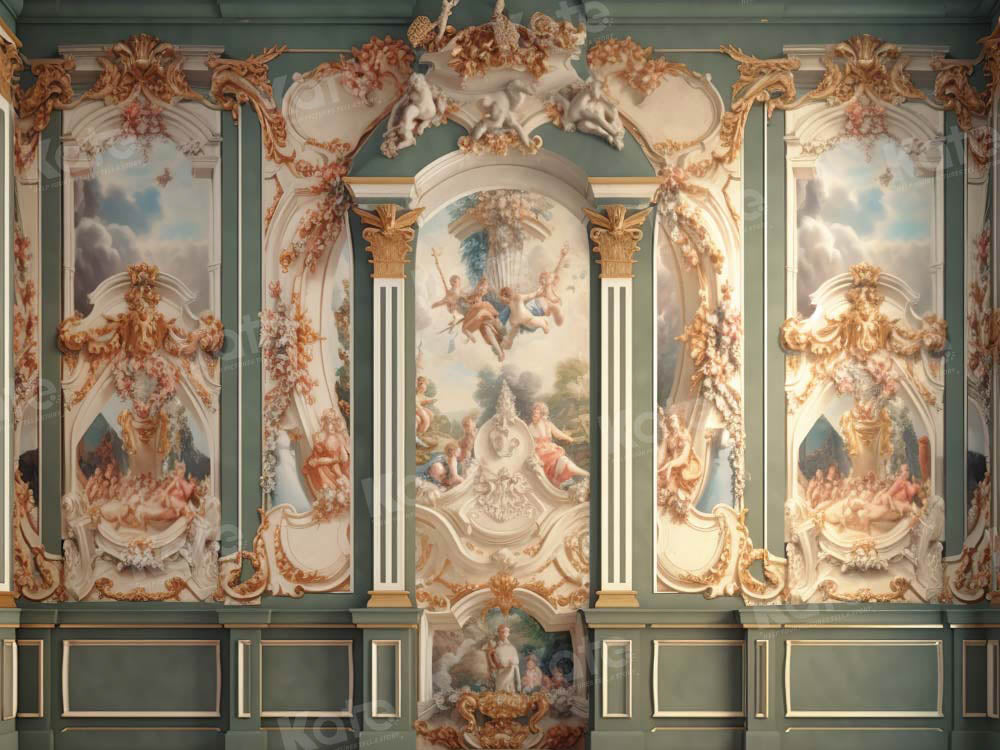 Kate Romantische Retro Wand Grüner Hintergrund von Chain Photography - Kate Backdrop.de