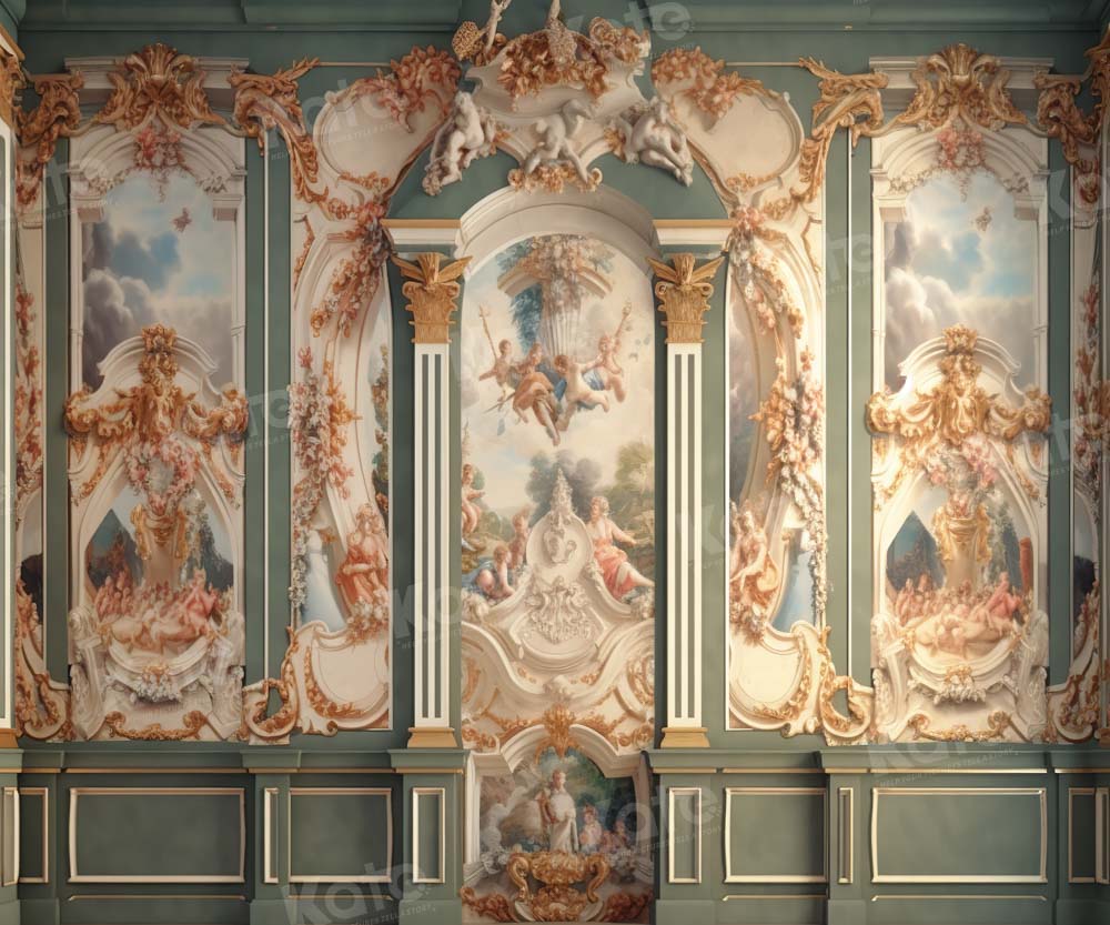 Kate Romantische Retro Wand Grüner Hintergrund von Chain Photography - Kate Backdrop.de