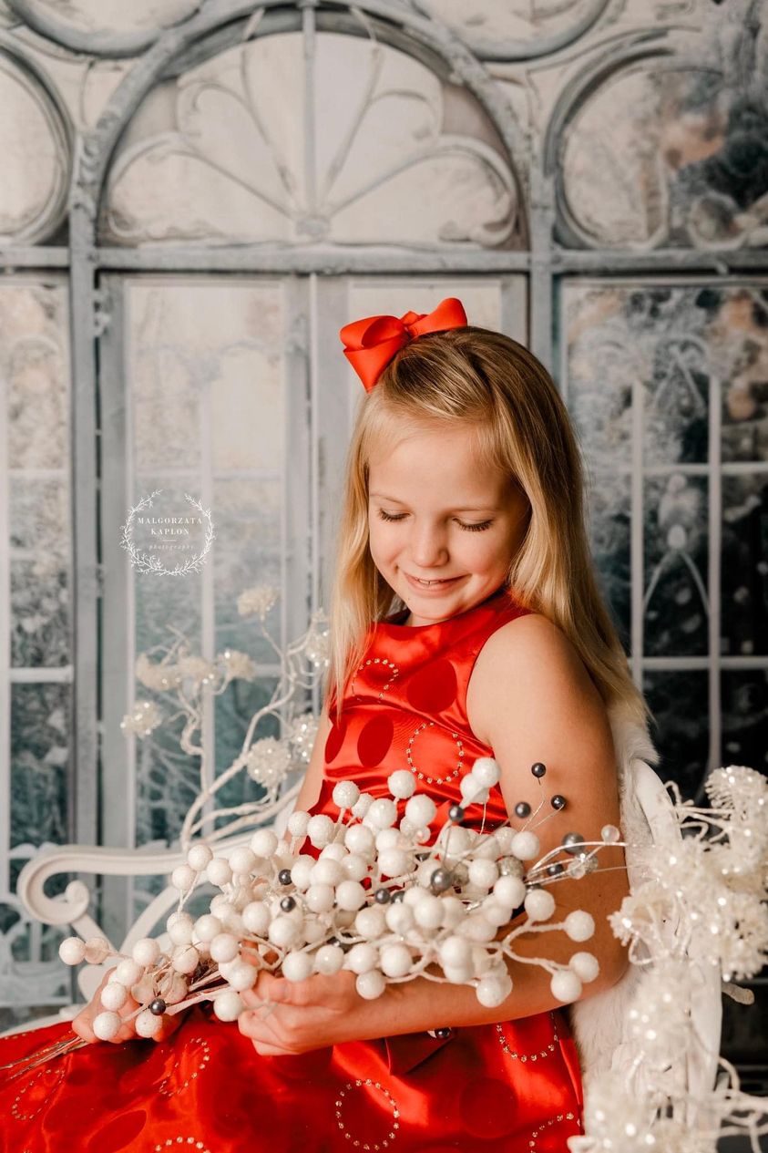 Kate Weihnachten Frosted Estate Gates Winter Hintergrund von Mini MakeBelieve - Kate Backdrop.de