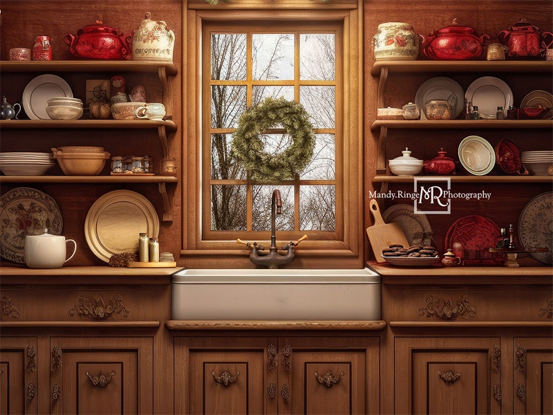 Kate Gemütliche Weihnachten Küche Hintergrund von Mandy Ringe Fotograf - Kate Backdrop.de