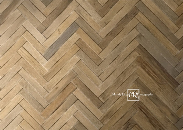 Kate Hellbrauner Fischgräten-Boden Hintergrund von Mandy Ringe Fotografie - Kate Backdrop.de