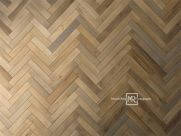 Kate Hellbrauner Fischgräten-Boden Hintergrund von Mandy Ringe Fotografie - Kate Backdrop.de