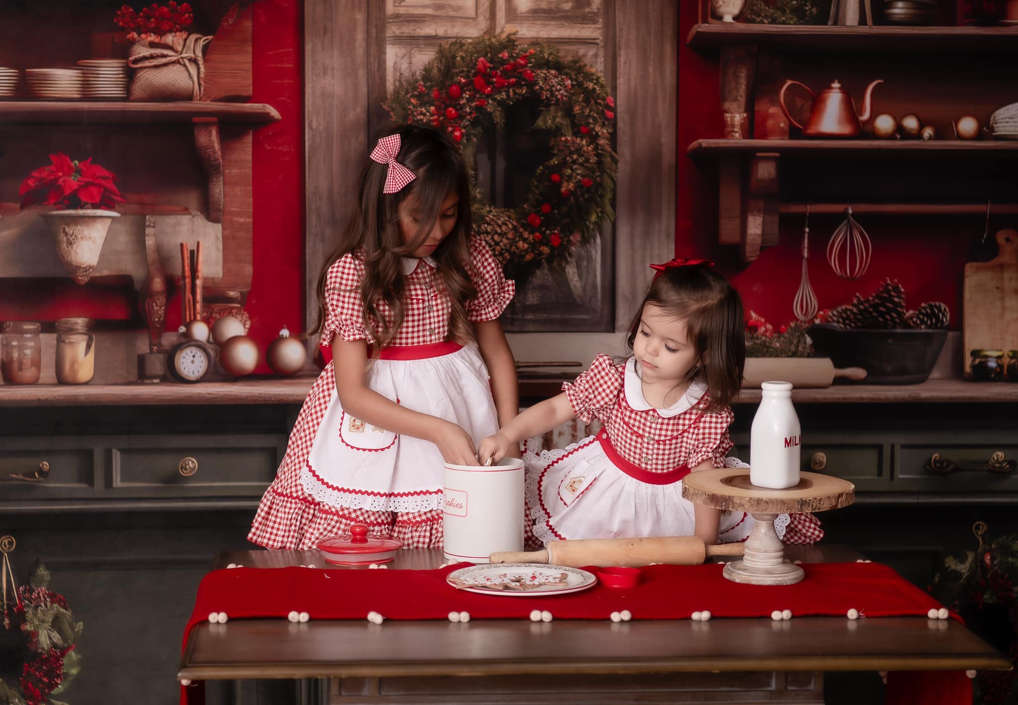 Kate Rot und Grün Weihnachten Küche Hintergrund von Mandy Ringe Fotograf - Kate Backdrop.de