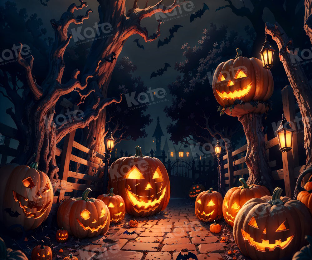 Kate Halloween Spooky Kürbis Nacht Hintergrund für Fotografie - Kate Backdrop.de