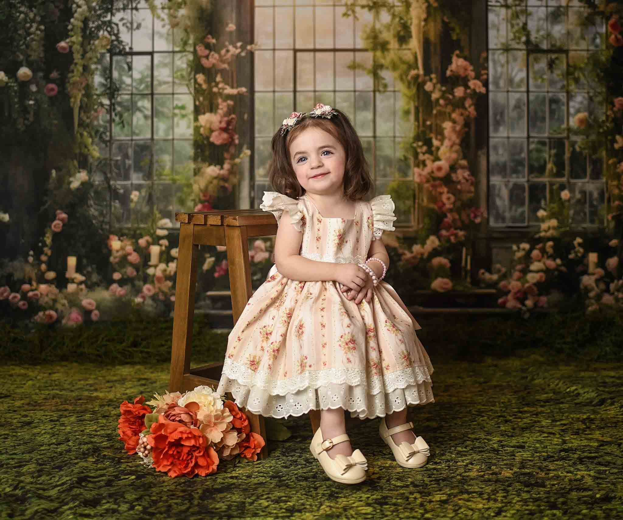 Kate alentine Frühlingshochzeit Romantische Rosen im Arbitrarium Hintergrund von Mini MakeBelieve - Kate Backdrop.de