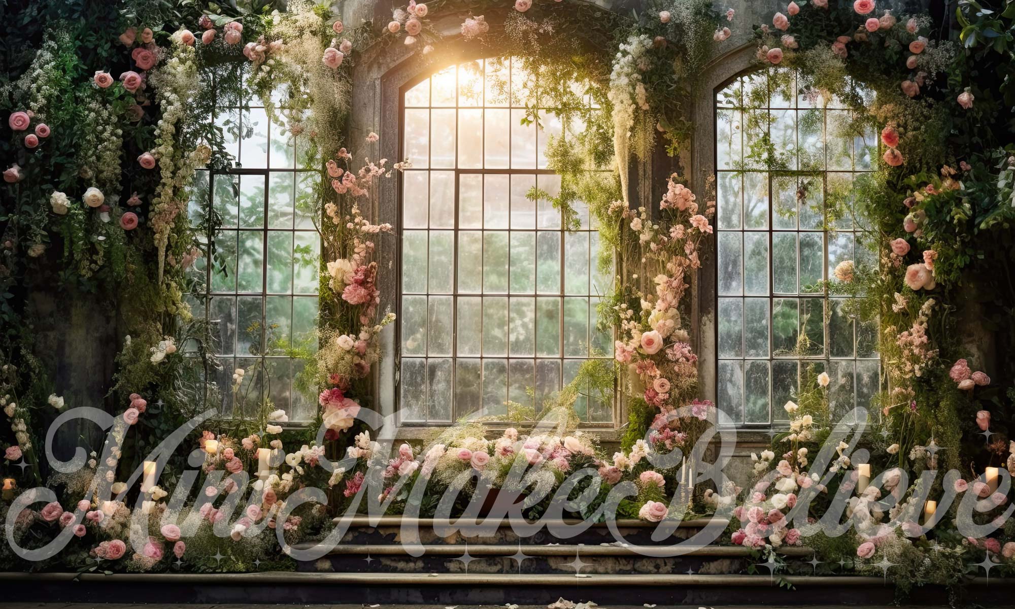 Kate alentine Frühlingshochzeit Romantische Rosen im Arbitrarium Hintergrund von Mini MakeBelieve - Kate Backdrop.de