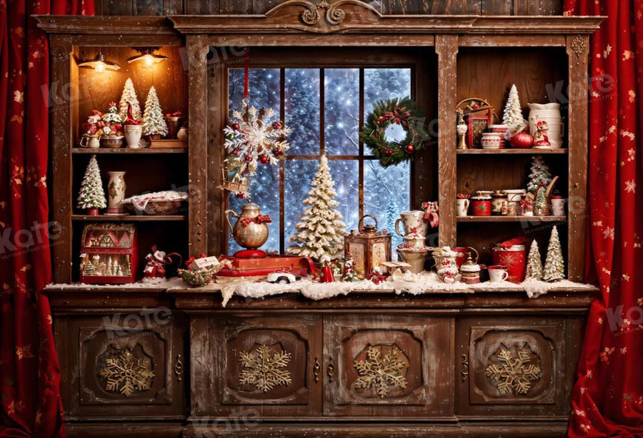 Kate Weihnachten Rot Braun Küche Hintergrund von Emetselch