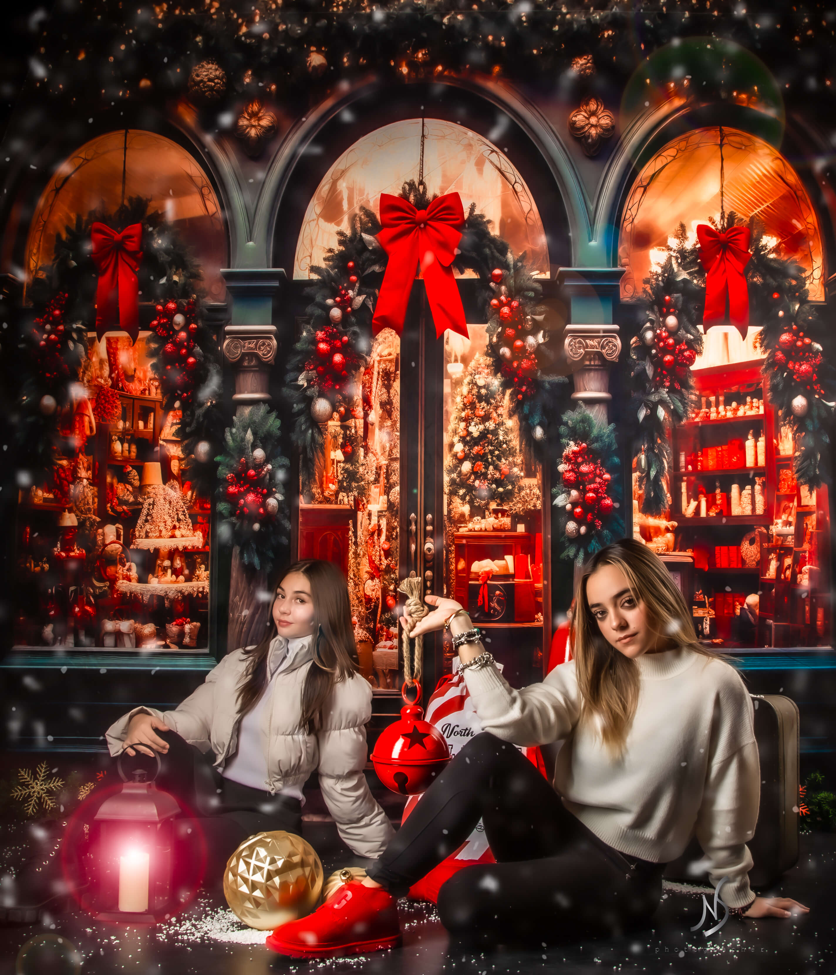 Kate Weihnachten Laden Sie Old Street Hintergrund für Fotografie - Kate Backdrop.de