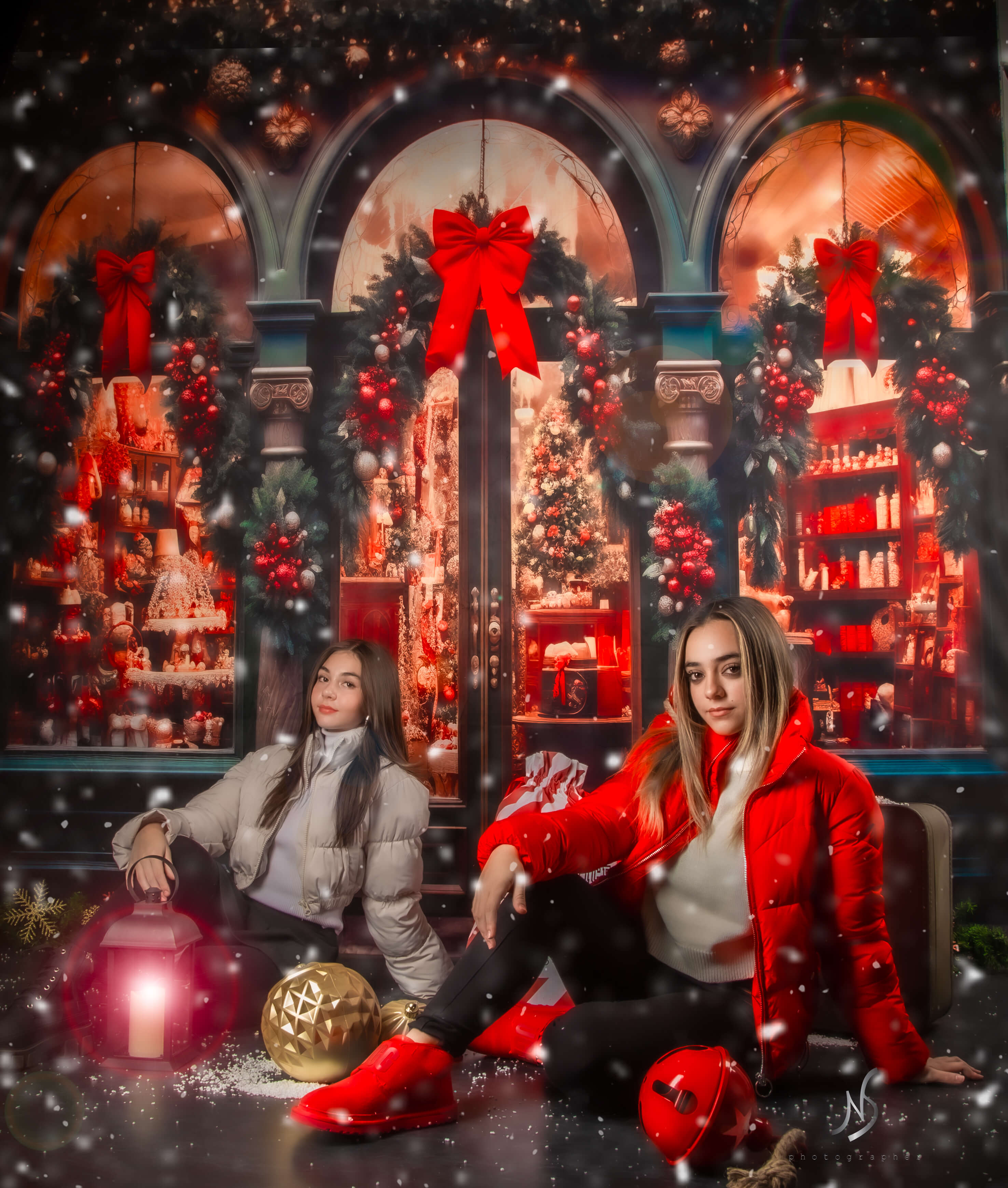 Kate Weihnachten Laden Sie Old Street Hintergrund für Fotografie - Kate Backdrop.de