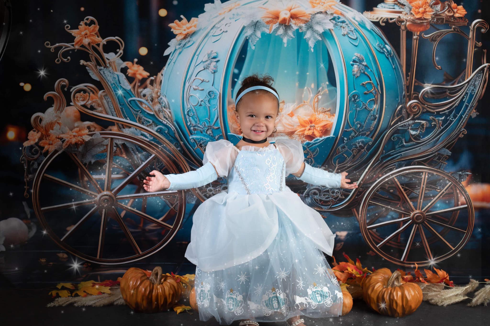 Kate Blauer Kürbis Auto in der Nacht Hintergrund von Chain Photography - Kate Backdrop.de