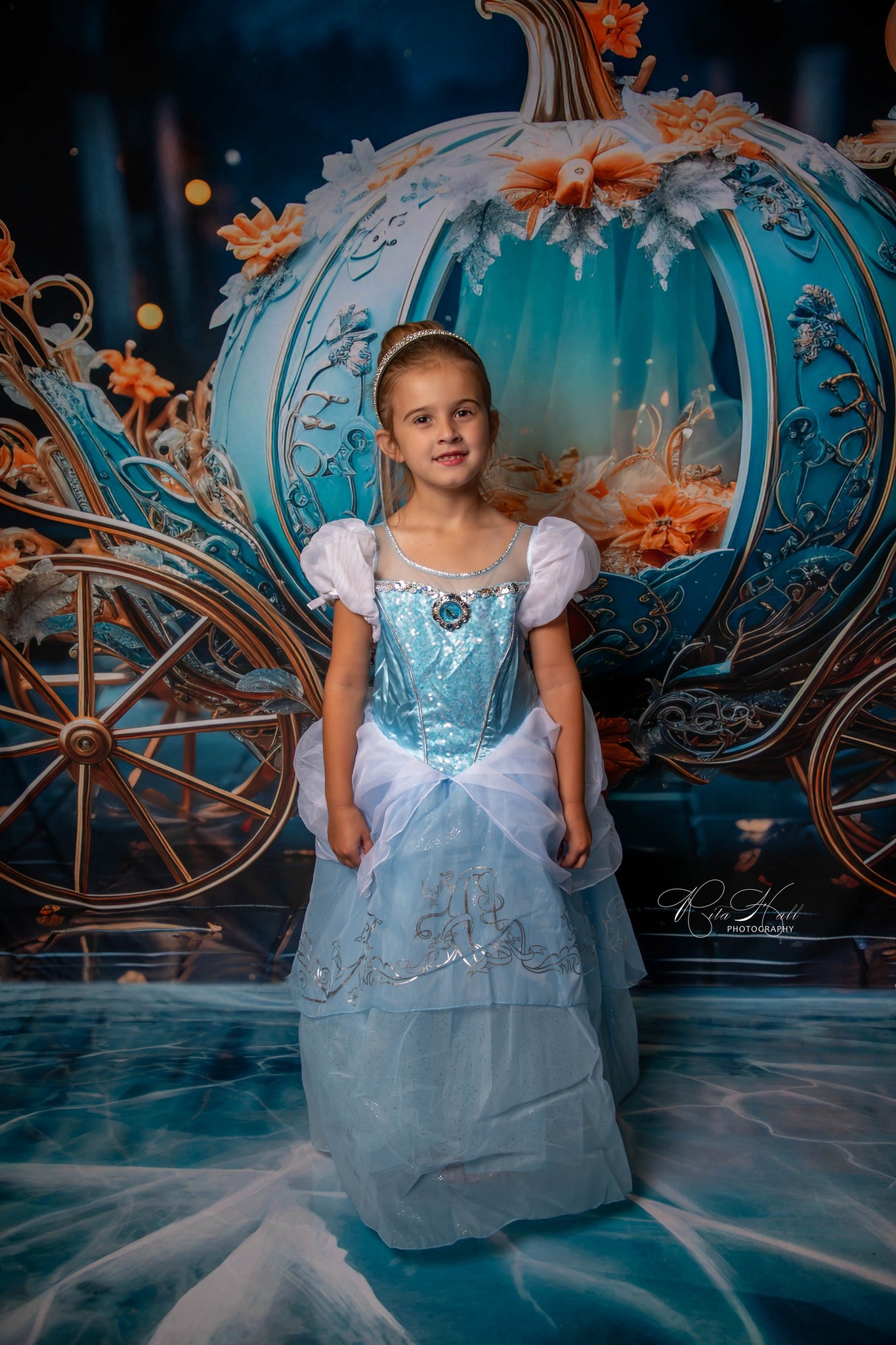 Kate Blauer Kürbis Auto in der Nacht Hintergrund von Chain Photography - Kate Backdrop.de