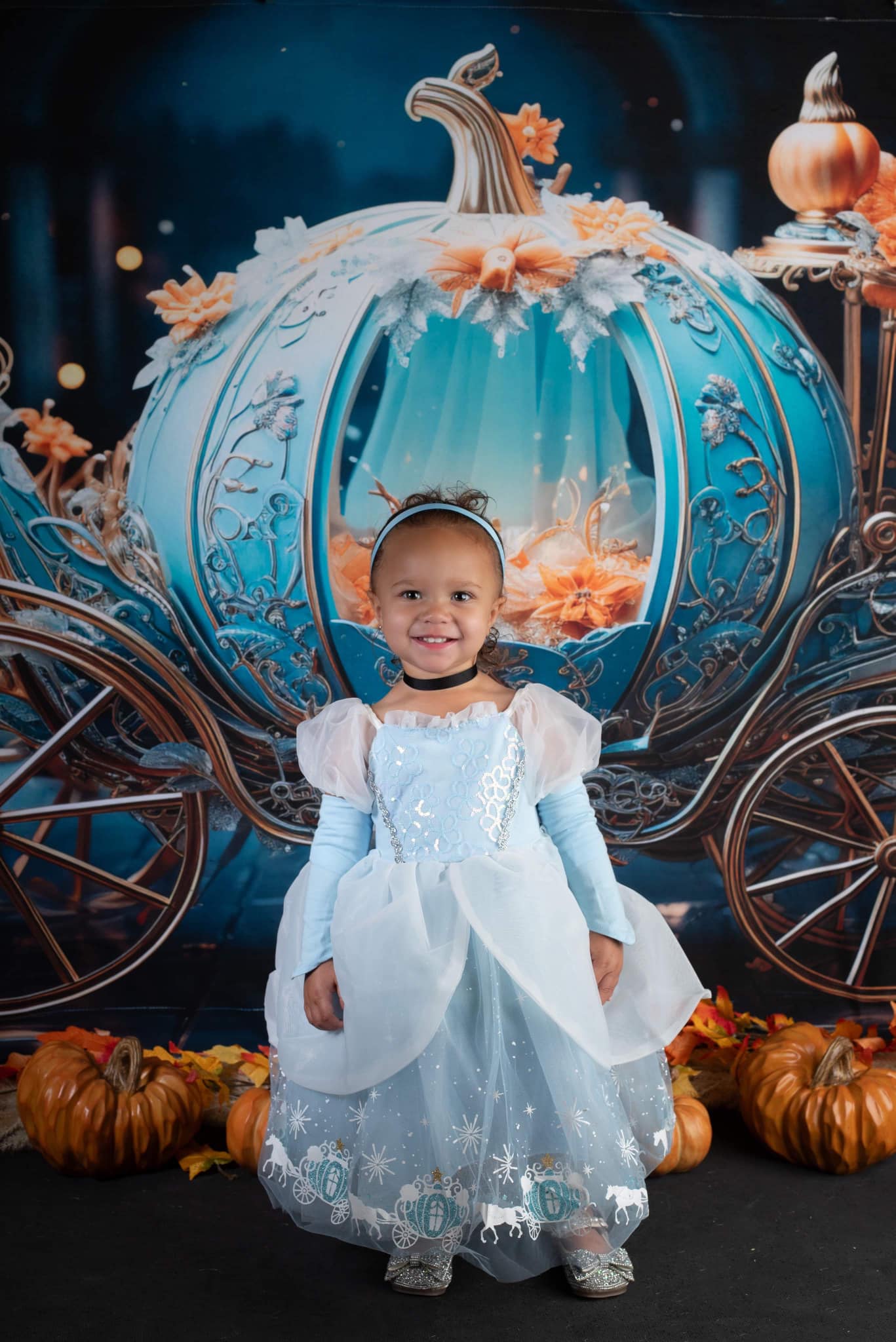 Kate Blauer Kürbis Auto in der Nacht Hintergrund von Chain Photography - Kate Backdrop.de