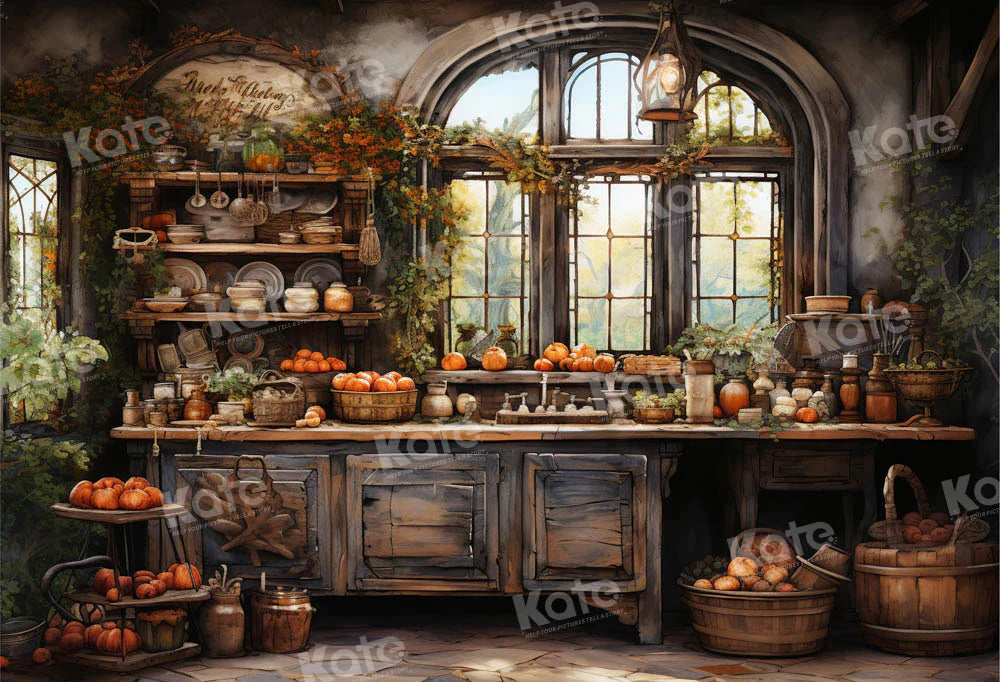 Kate Retro Herbst gemalt Küche Hintergrund von Emetselch