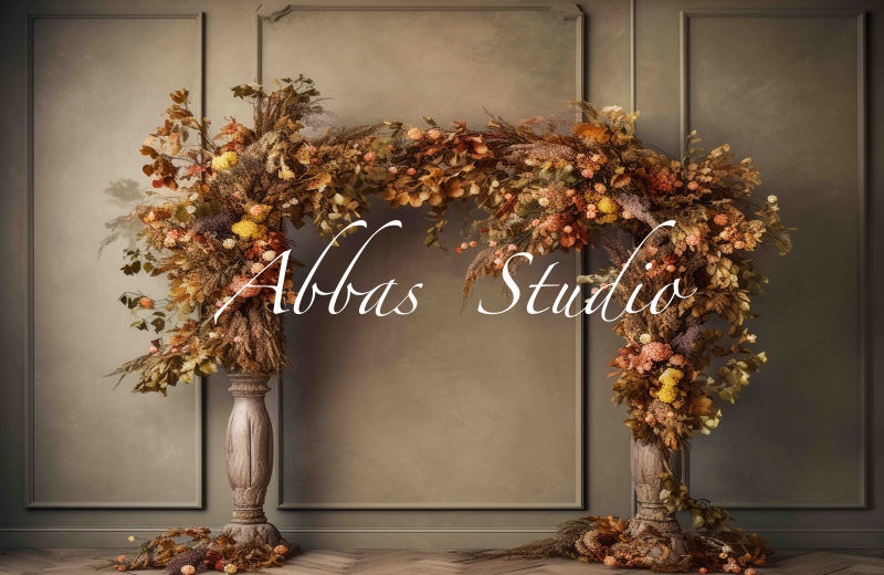 Kate Herbst Schöner Herbstbogen Taupe Wandhintergrund von Abbas Studio - Kate Backdrop.de