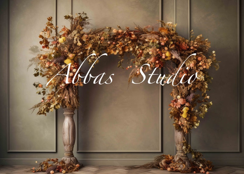 Kate Herbst Schöner Herbstbogen Taupe Wandhintergrund von Abbas Studio - Kate Backdrop.de
