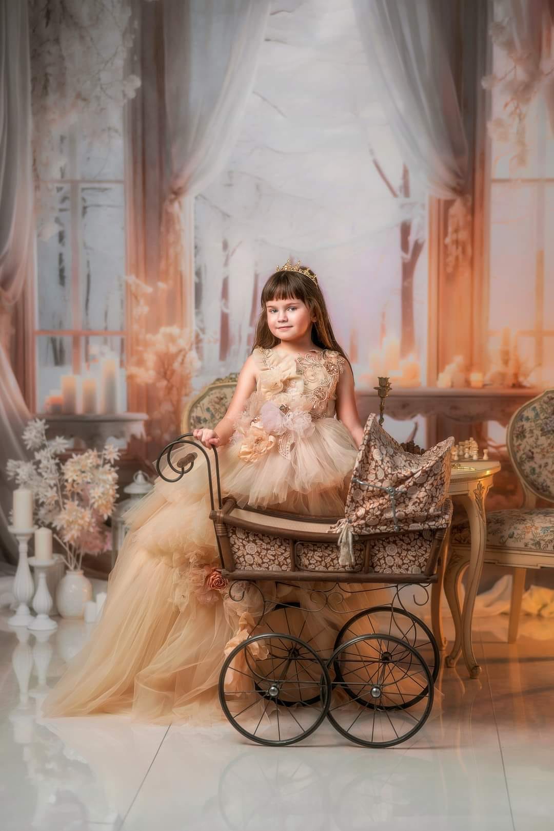 Kate Winter Weiß Elegant Kommunion Kerze Hintergrund für Fotografie - Kate Backdrop.de