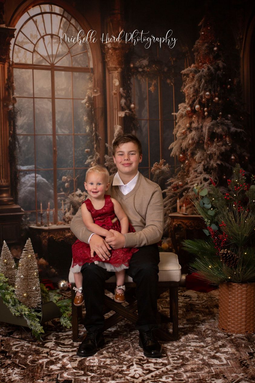 Kate Vintage Weihnachtsbaum Fenster Hintergrund für die Fotografie - Kate Backdrop.de