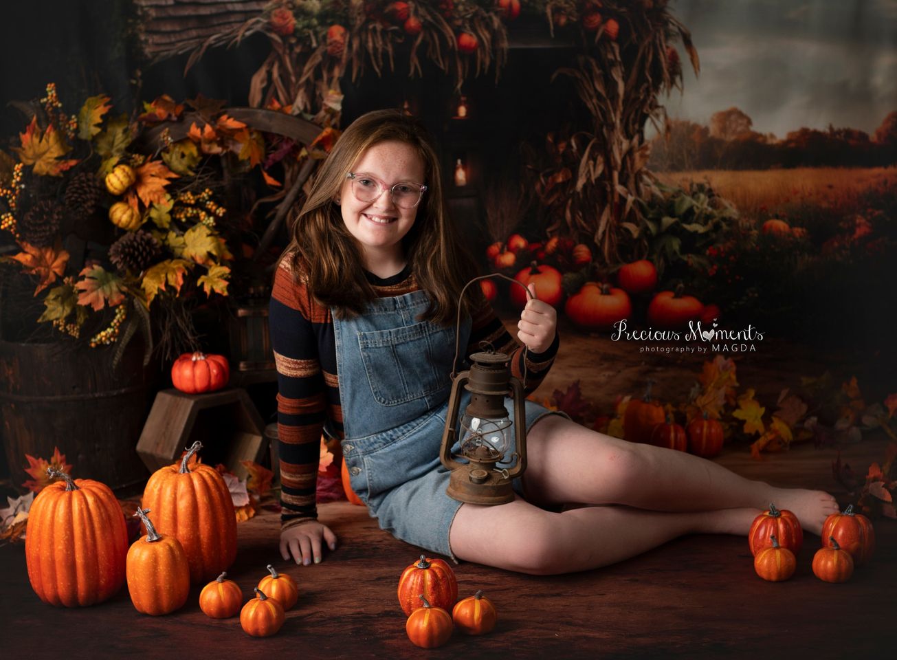 Kate Herbst Feld Kürbis Altes Haus Hintergrund+Soil Floor Hintergrund - Kate Backdrop.de