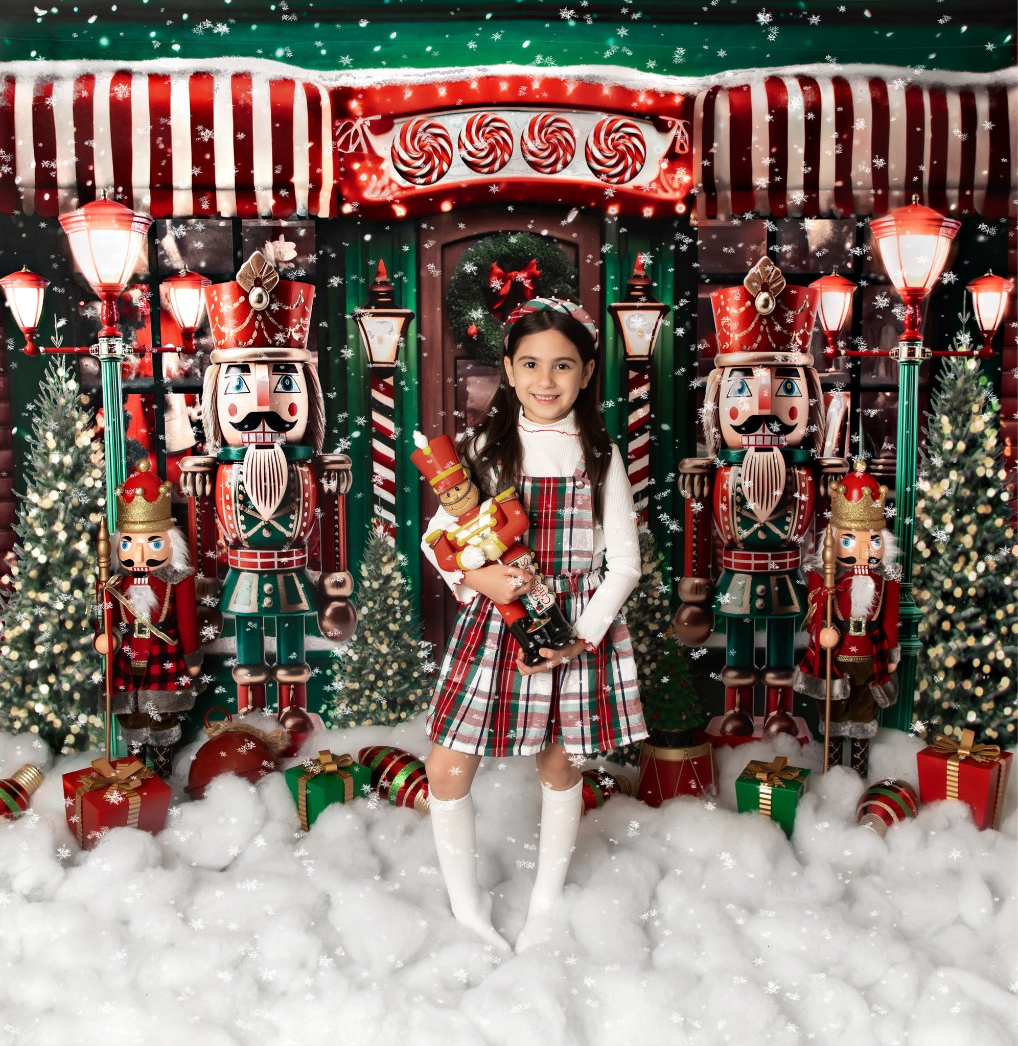 Kate Weihnachten Nussknacker Haus Hintergrund von Ashley Paul - Kate Backdrop.de