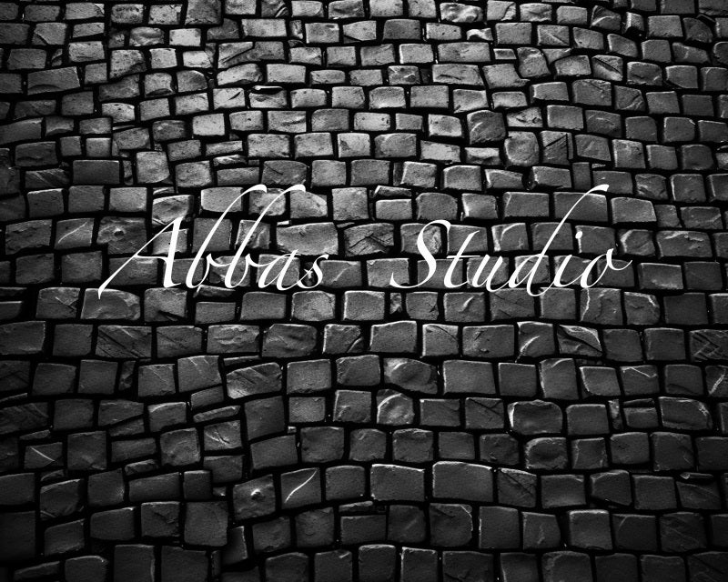 Kate Schwarzer Kopfsteinpflasterboden Hintergrund von Abbas Studio - Kate Backdrop.de