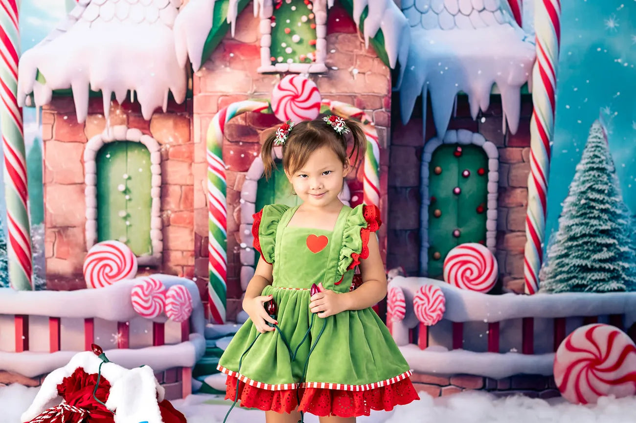 Kate Weihnachten Winter Zuckerhaus Fleece Hintergrund Entworfen von Emetselch - Kate Backdrop.de
