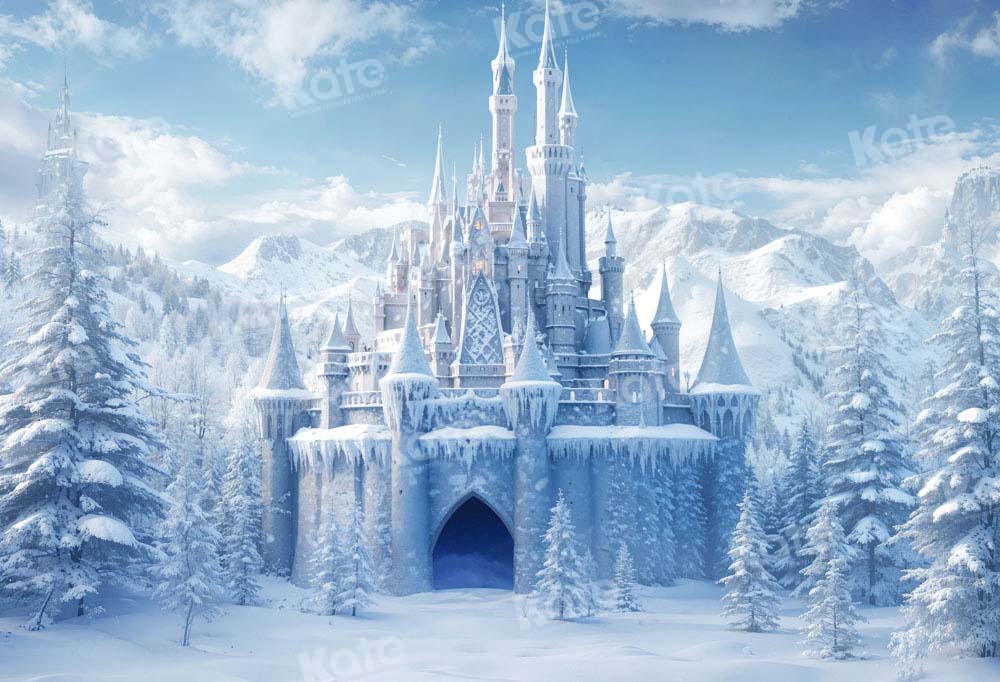 Kate Winter Ice Frosted World Schloss Hintergrund von Chain Photography - Kate Backdrop.de