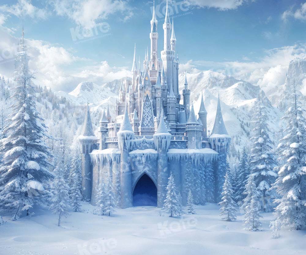 Kate Winter Ice Frosted World Schloss Hintergrund von Chain Photography - Kate Backdrop.de
