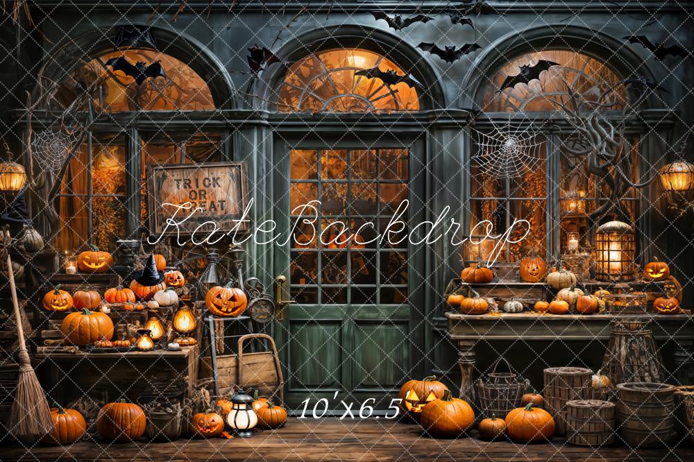 Kate Halloween Spooky Pumpkin Store Trick or Treat Hintergrund von Emetselch - Kate Backdrop.de