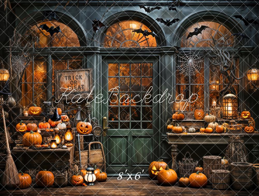 Kate Halloween Spooky Pumpkin Store Trick or Treat Hintergrund von Emetselch - Kate Backdrop.de