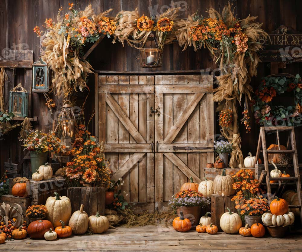 Kate Herbst Scheune Kürbis Hintergrund von Emetselch - Kate Backdrop.de
