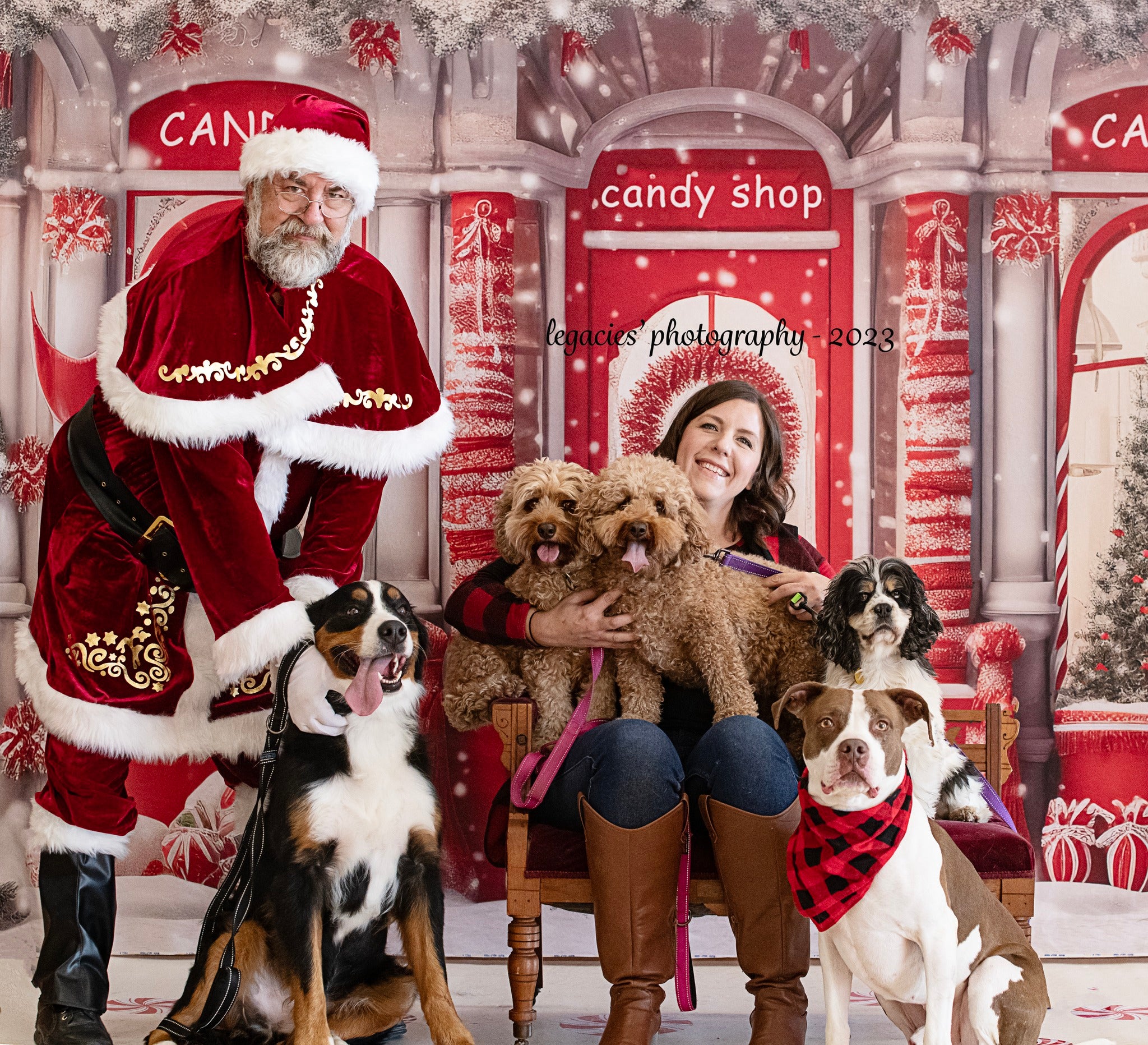 Kate Weihnachten Rot Süßigkeiten Shop Hintergrund von Chain Photography - Kate Backdrop.de