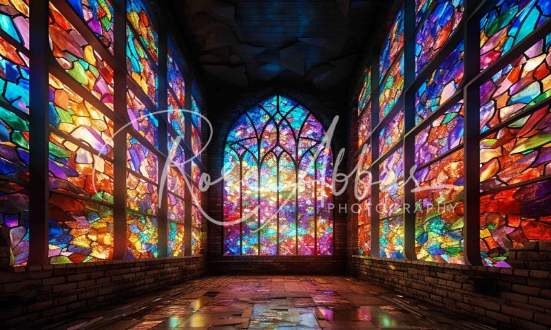 Kate Buntglas-Hintergrund im Flur von Rose Abbas - Kate Backdrop.de