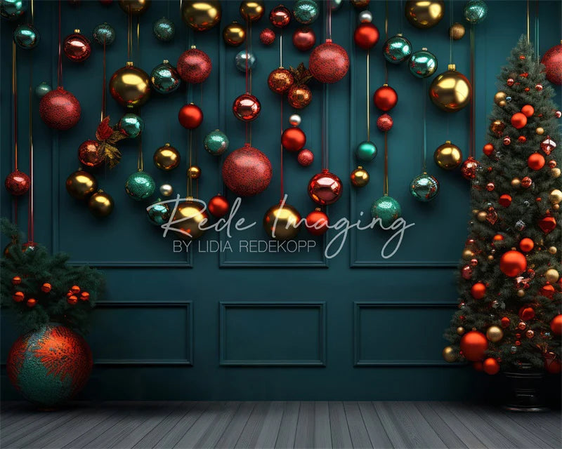 Kate Bunte Weihnachtskugel Dekoration Hintergrund Von Lidia Redekopp - Kate Backdrop.de