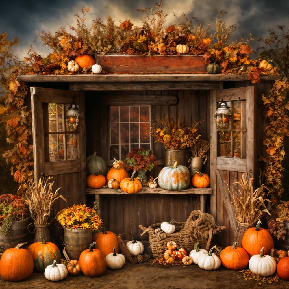 Kate Herbst/Fall Kürbis Shop Hintergrund von Emetselch - Kate Backdrop.de