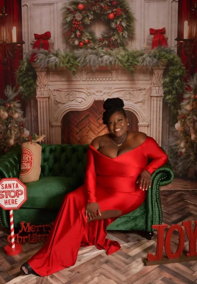 Kate Weihnachtsbaum Kamin Rot Fleece Hintergrund Entworfen von Emetselch - Kate Backdrop.de