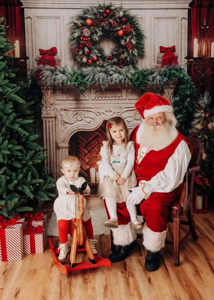 Kate Weihnachtsbaum Kamin Rot Fleece Hintergrund Entworfen von Emetselch - Kate Backdrop.de