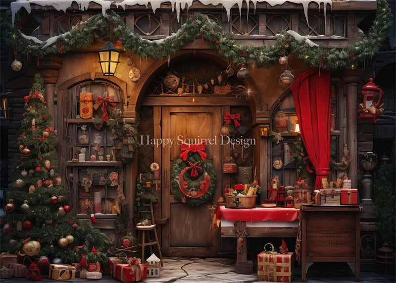 Kate Weihnachten- Geschenke an der Tür Hintergrund von Happy Squirrel