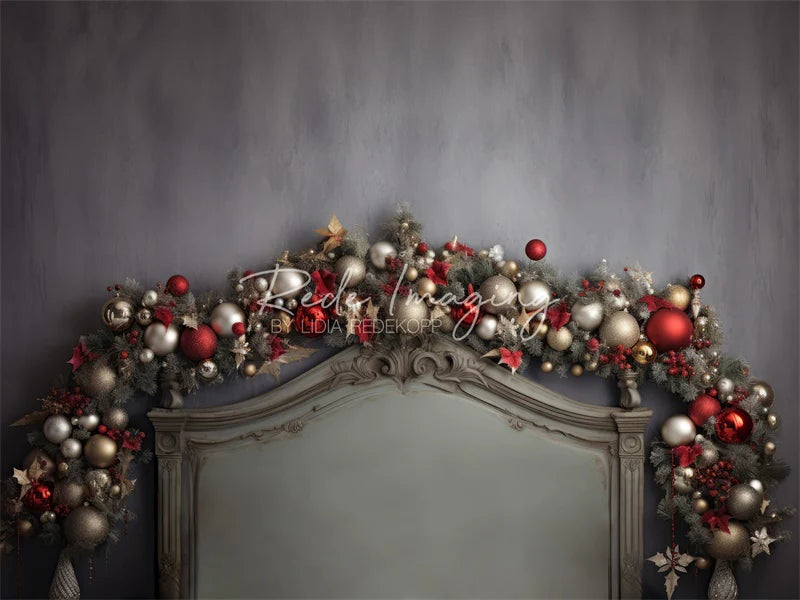 Kate Gold & Rote Kugeln Weihnachten Kopfteil Hintergrund Von Lidia Redekopp - Kate Backdrop.de