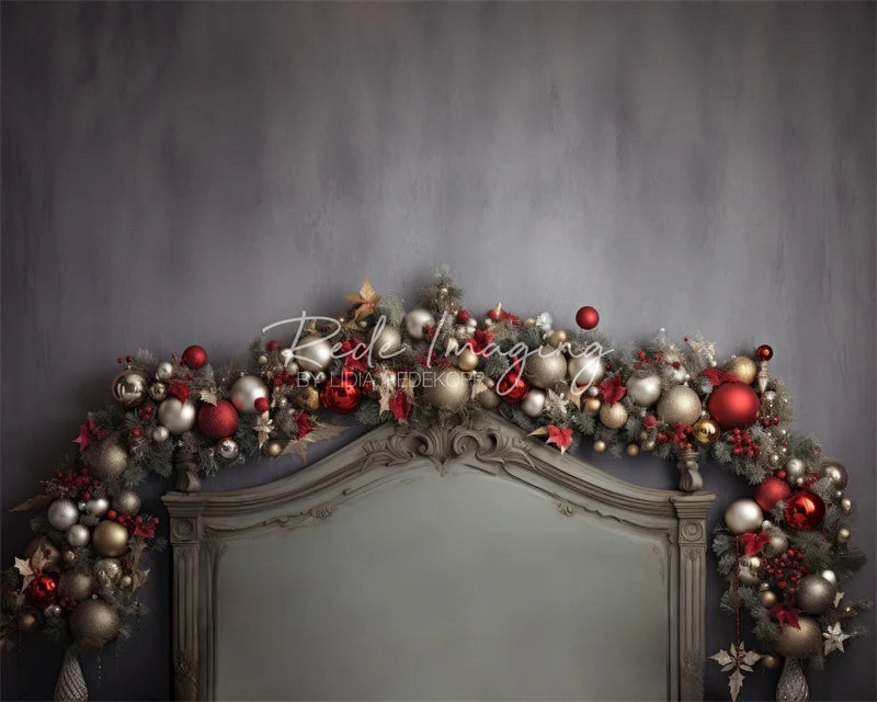 Kate Gold & Rote Kugeln Weihnachten Kopfteil Hintergrund Von Lidia Redekopp - Kate Backdrop.de