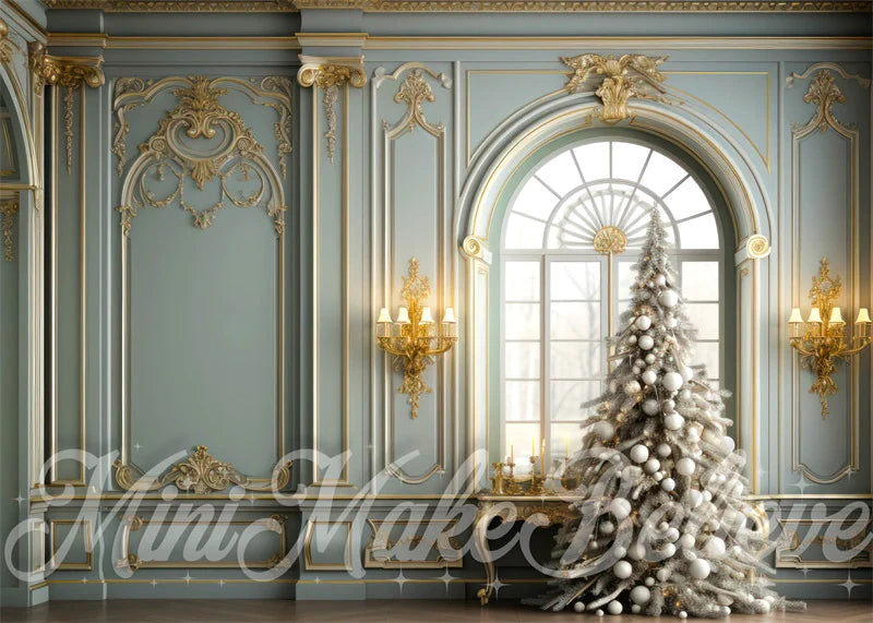 Kate Weihnachten - Baum Winter Ornate Rokoko Viktorianisch Zimmer Hintergrund von Mini MakeBelieve