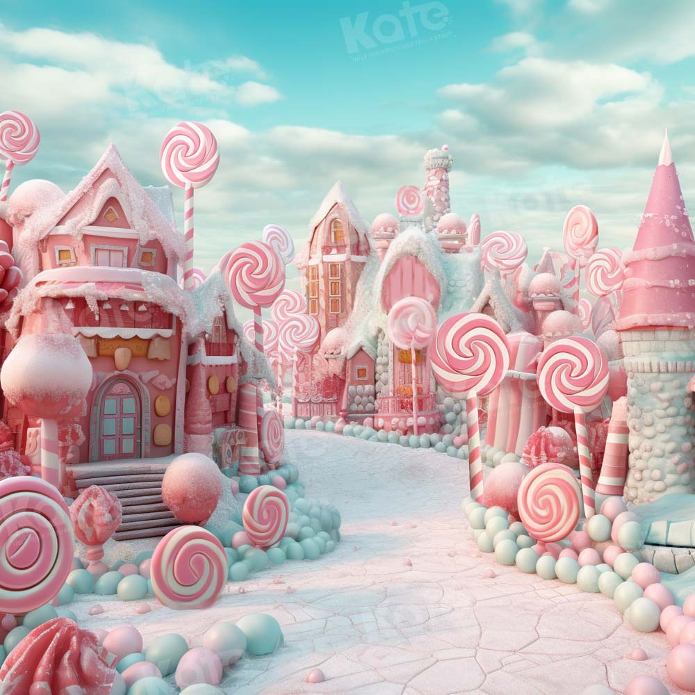 Kate Weihnachten Pink Bonbon Stadt Kulisse Hintergrund Entworfen von Chain Photography - Kate Backdrop.de