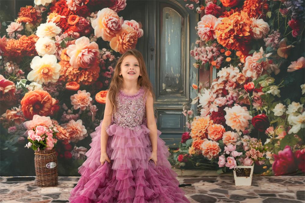 Kate Frühling Fine Art Warm Blumen Bogen Wandhintergrund von Chain Photography - Kate Backdrop.de