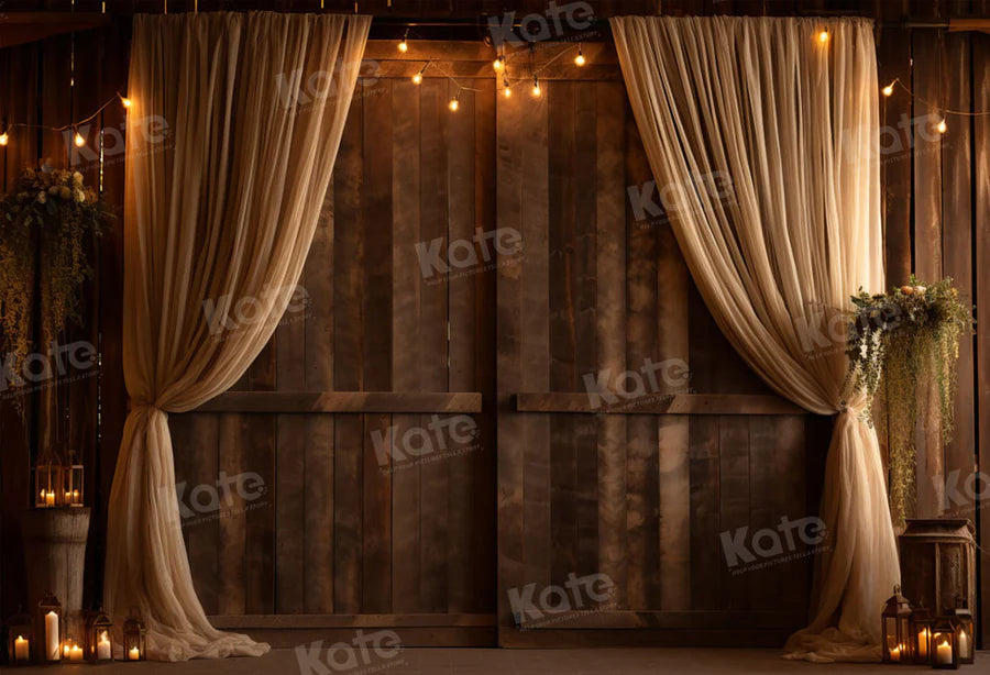 Kate Retro Braun Holz Hochzeit Hintergrund für Fotografie - Kate Backdrop.de