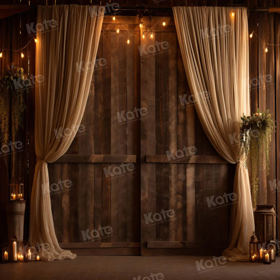 Kate Retro Braun Holz Hochzeit Hintergrund für Fotografie - Kate Backdrop.de
