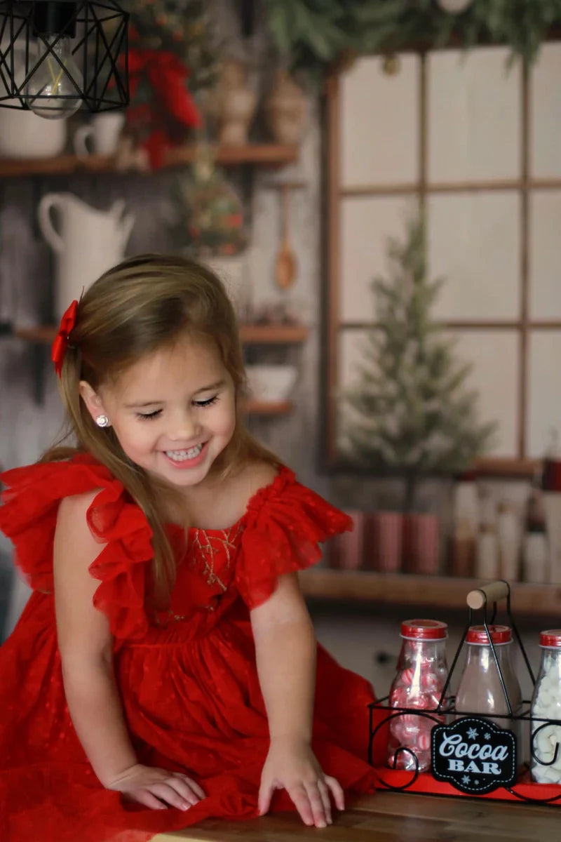 Kate Weiß Weihnachtsküche Fleece Hintergrund Entworfen von Emetselch - Kate Backdrop.de