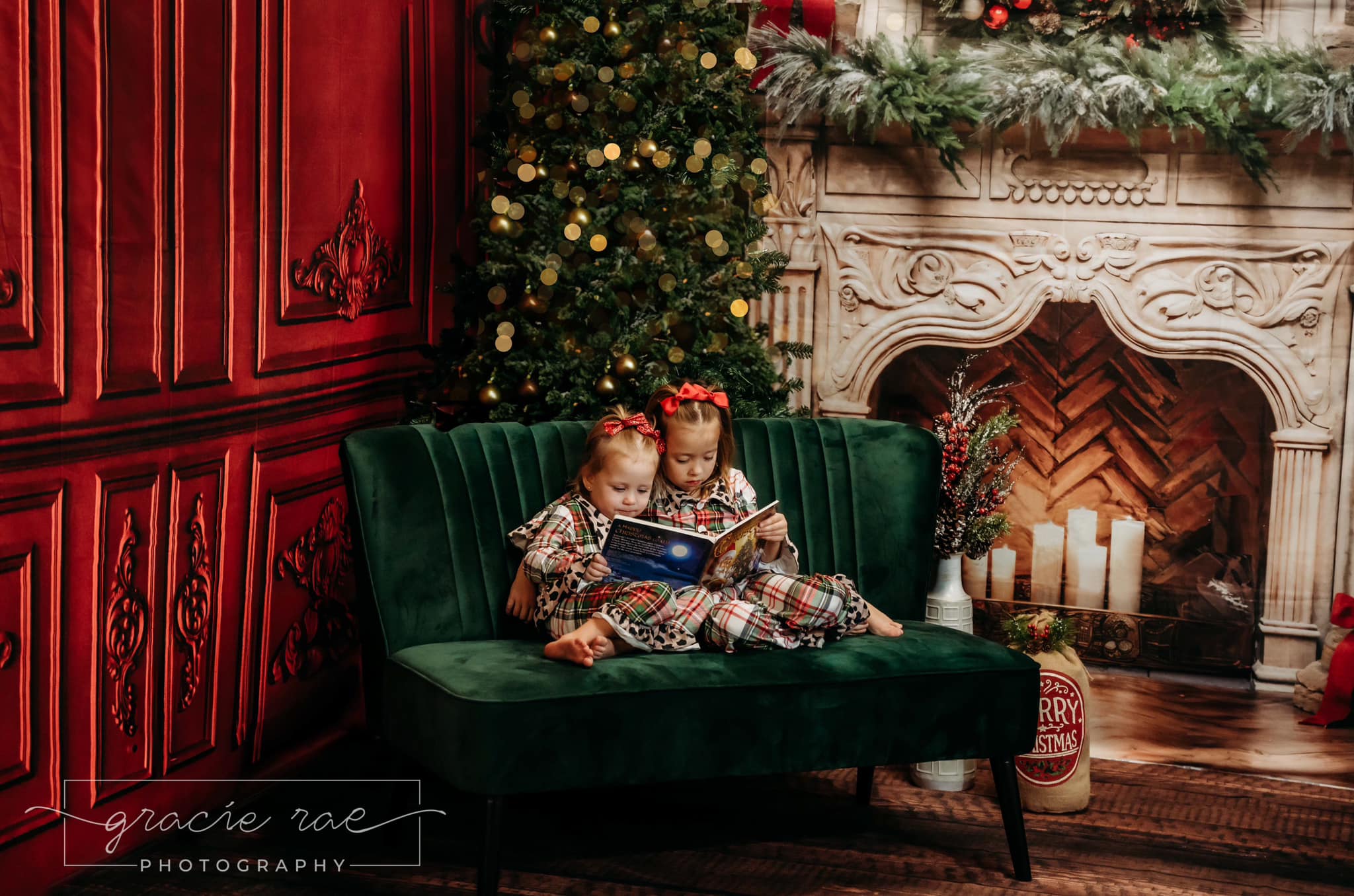 Kate Weihnachten viktorianischer roter Wandkamin Zimmer Set(8ftx8ft&10ftx8ft&8ftx10ft) - Kate Backdrop.de