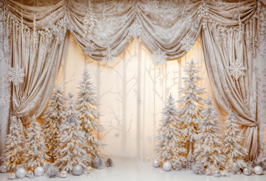 Kate Weihnachten Golden Wonderland Vorhang Hintergrund von Emetselch