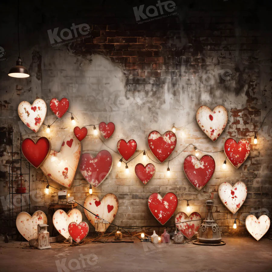 Kate Valentinstag Industrial Sense Retro Lampe Wand Liebe Hintergrund von Emetselch - Kate Backdrop.de