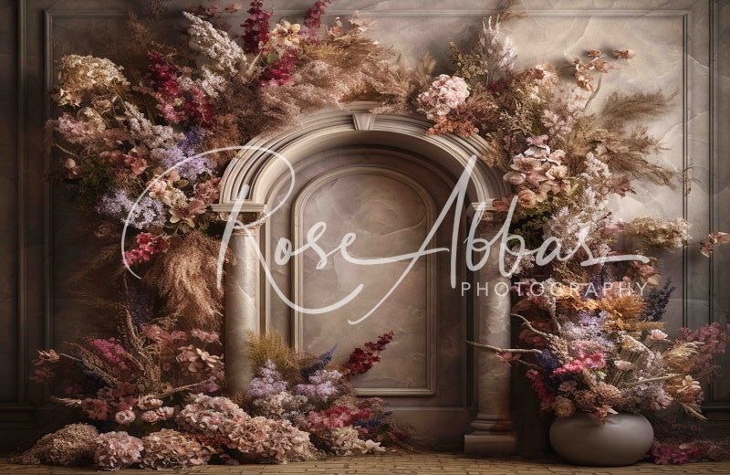 Kate Boho Herbst Blumen Bogen Hintergrund von Rose Abbas - Kate Backdrop.de